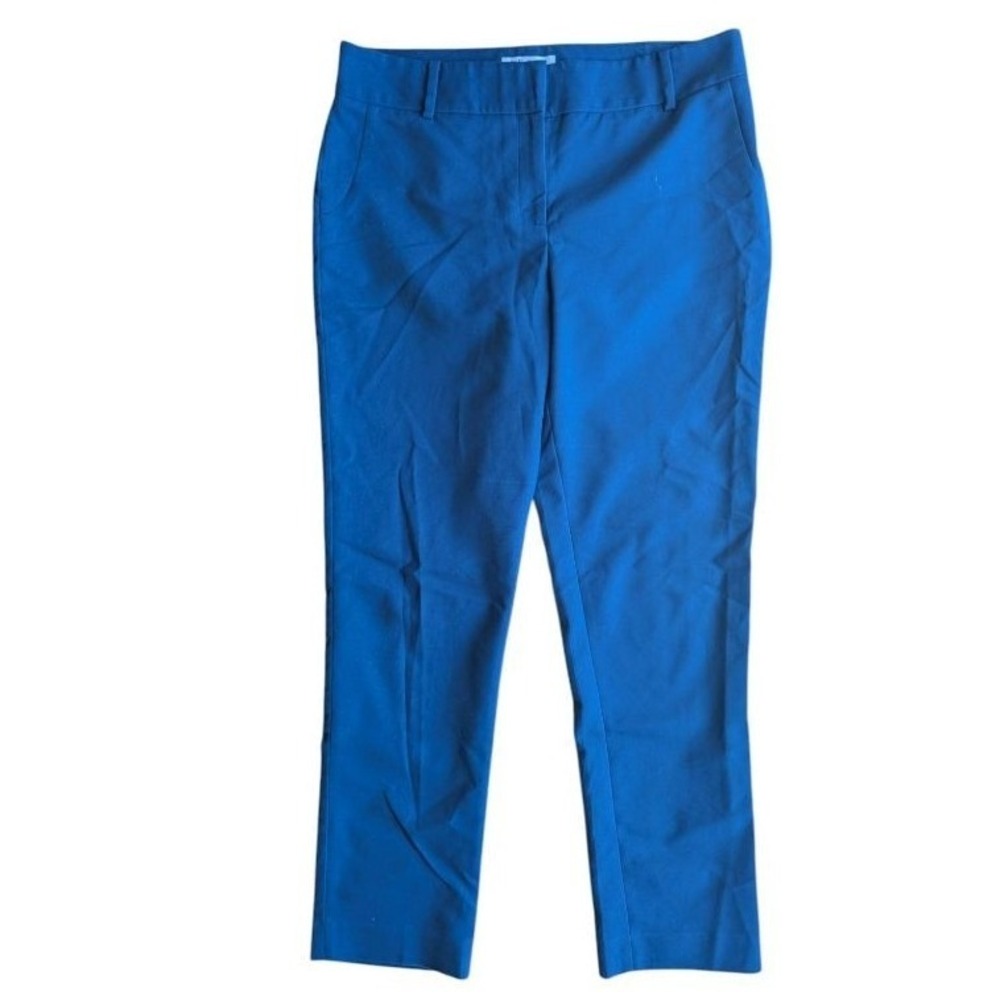 Cobalt Blue Slim Leg Ankle Trousers Career Pants Womens Sz 8 Mid Rise Preppy